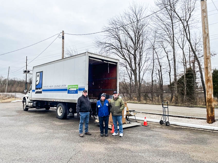 Donations being prepared for Evansville Goodwill pickup